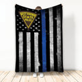 Ohaprints-Fleece-Sherpa-Blanket-West-Virginia-State-Police-Blue-Thin-Line-Flag-Soft-Throw-Blanket-2143-Fleece Blanket