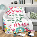 Ohaprints-Fleece-Sherpa-Blanket-Greater-Is-He-John-4:4-God-Jesus-Bible-Verse-Christian-Flower-White-Soft-Throw-Blanket-2145-Sherpa Blanket