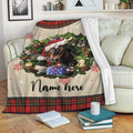 Ohaprints-Fleece-Sherpa-Blanket-Horse-Wearing-Christmas-Hat-Wreath-Custom-Personalized-Name-Soft-Throw-Blanket-1951-Fleece Blanket