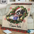 Ohaprints-Fleece-Sherpa-Blanket-Border-Collie-Wearing-Christmas-Hat-Wreath-Custom-Personalized-Name-Soft-Throw-Blanket-1958-Sherpa Blanket