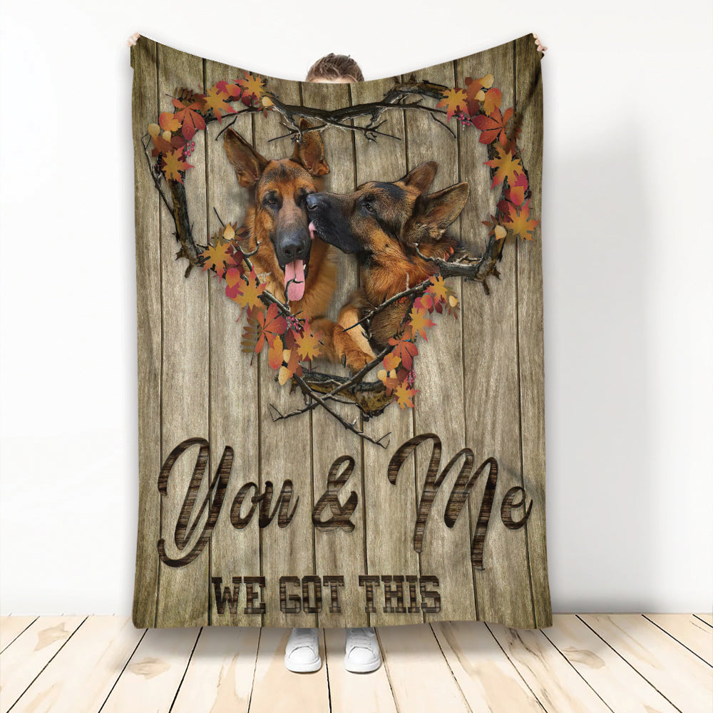 Ohaprints-Fleece-Sherpa-Blanket-You-And-Me-We-Got-This-German-Shepherd-Dog-Soft-Throw-Blanket-2151-Fleece Blanket