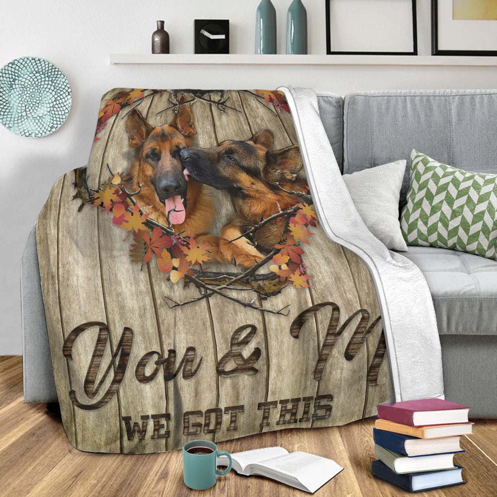 Ohaprints-Fleece-Sherpa-Blanket-You-And-Me-We-Got-This-German-Shepherd-Dog-Soft-Throw-Blanket-2151-Sherpa Blanket