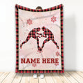 Ohaprints-Fleece-Sherpa-Blanket-Wrestling-Red-Plaid-Christmas-Gift-For-Wrestler-Custom-Personalized-Name-Soft-Throw-Blanket-2004-Fleece Blanket