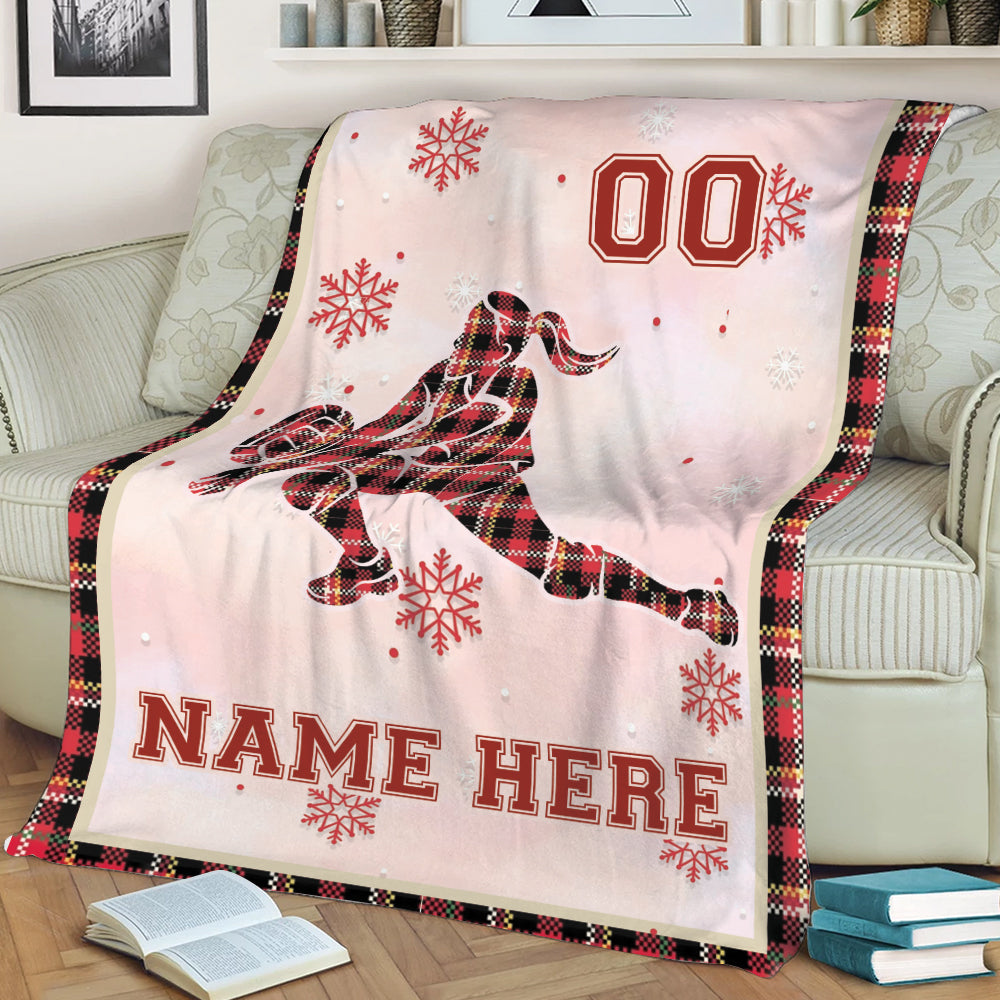 Ohaprints-Fleece-Sherpa-Blanket-Volleyball-Player-Red-Plaid-Christmas-Gift-Custom-Personalized-Name-Number-Soft-Throw-Blanket-2005-Sherpa Blanket