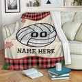 Ohaprints-Fleece-Sherpa-Blanket-Volleyball-Ball-Christmas-Plaid-Unique-Gift-Custom-Personalized-Name-Number-Soft-Throw-Blanket-2010-Fleece Blanket