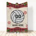 Ohaprints-Fleece-Sherpa-Blanket-Volleyball-Ball-Christmas-Plaid-Unique-Gift-Custom-Personalized-Name-Number-Soft-Throw-Blanket-2010-Fleece Blanket