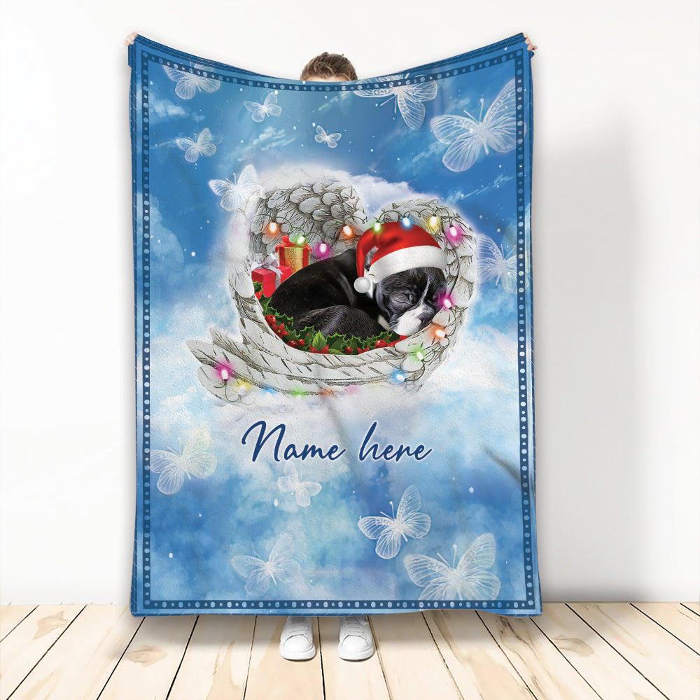 Ohaprints-Fleece-Sherpa-Blanket-Boston-Terrier-Sleeping-Angel-Wing-Pet-Dog-Memorials-Custom-Personalized-Name-Soft-Throw-Blanket-2014-Fleece Blanket