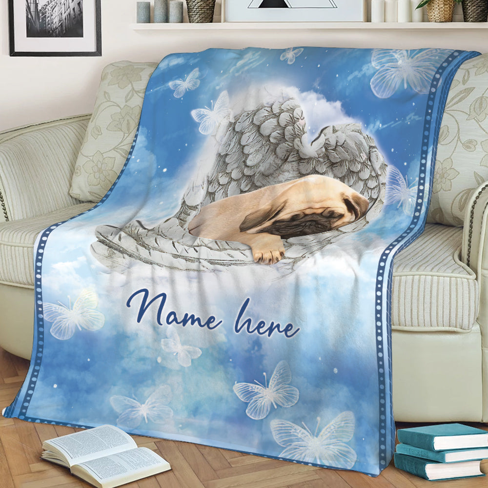 Ohaprints-Fleece-Sherpa-Blanket-Pug-Sleeping-Angel-Wing-Pet-Dog-Memorials-Custom-Personalized-Name-Soft-Throw-Blanket-2015-Sherpa Blanket