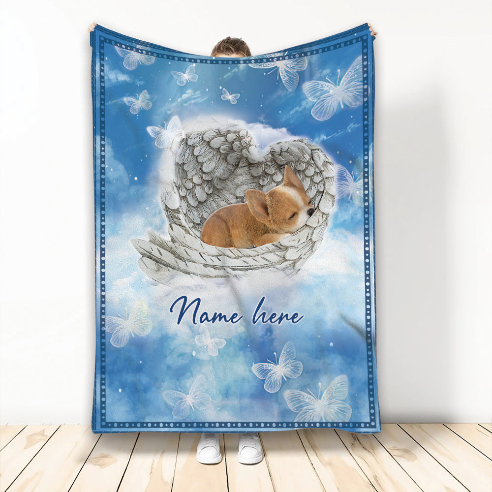 Ohaprints-Fleece-Sherpa-Blanket-Corgi-Sleeping-Angel-Wing-Pet-Dog-Memorials-Custom-Personalized-Name-Soft-Throw-Blanket-2016-Fleece Blanket