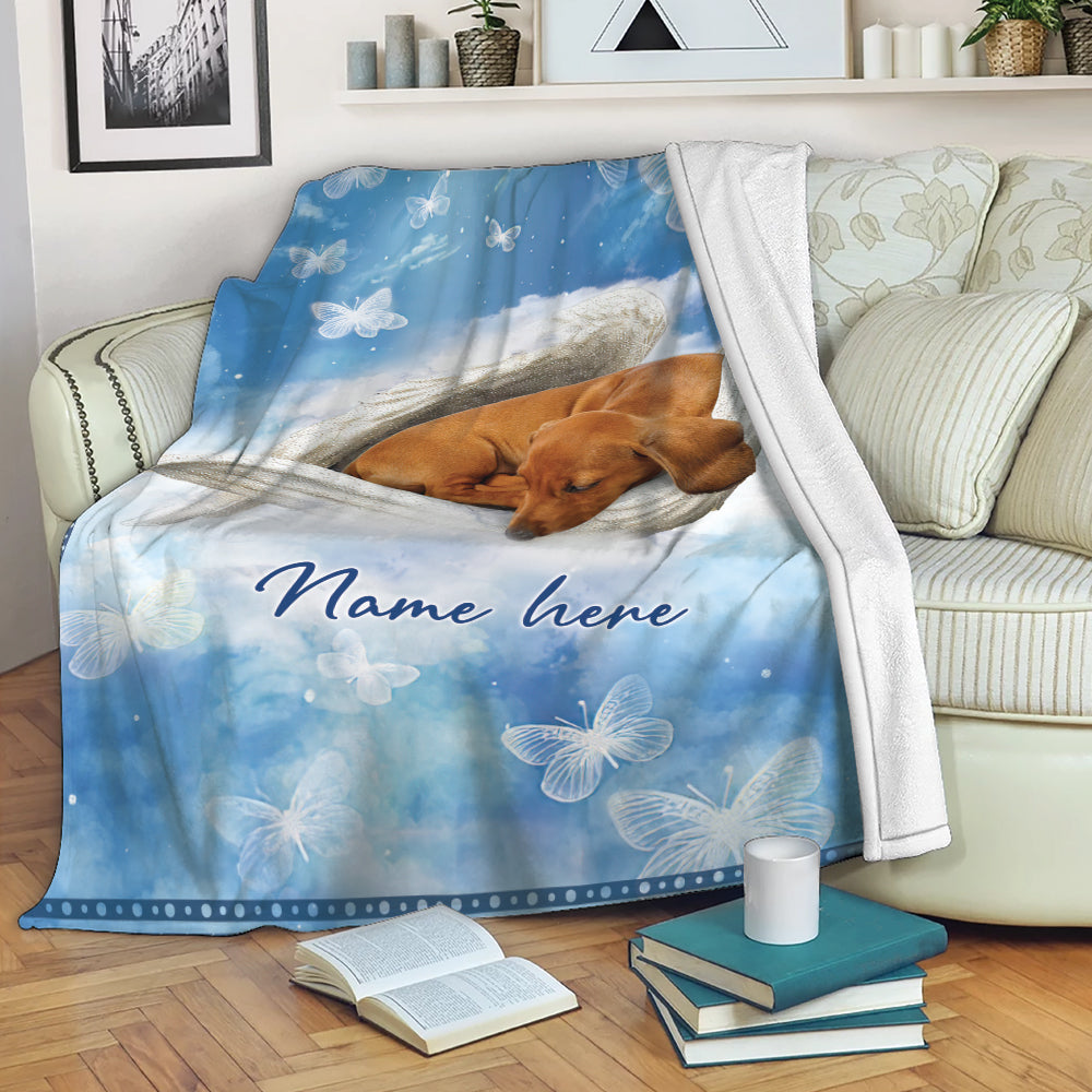 Ohaprints-Fleece-Sherpa-Blanket-Dachshund-Sleeping-Angel-Wing-Pet-Dog-Memorials-Custom-Personalized-Name-Soft-Throw-Blanket-2019-Fleece Blanket