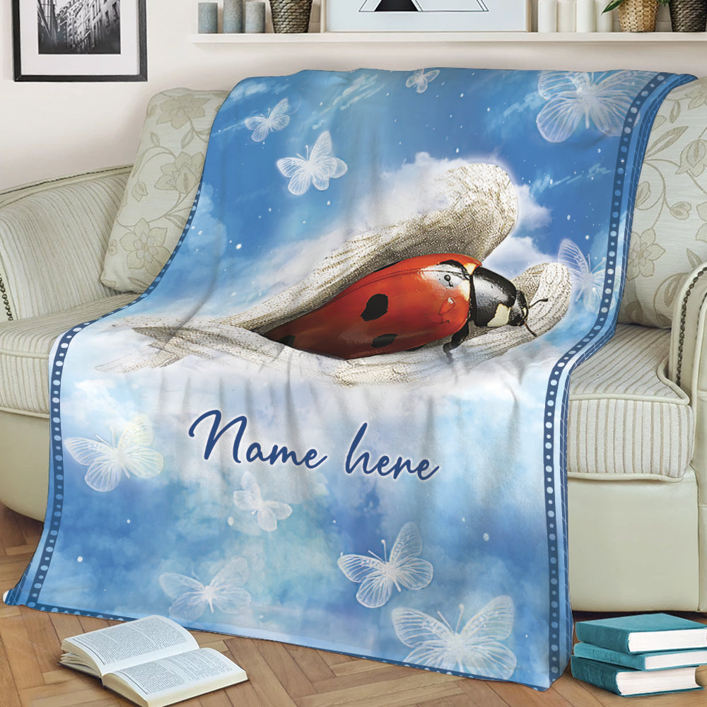 Ohaprints-Fleece-Sherpa-Blanket-Ladybugs-Sleeping-Angel-Wing-Pet-Animal-Memorials-Custom-Personalized-Name-Soft-Throw-Blanket-2021-Sherpa Blanket