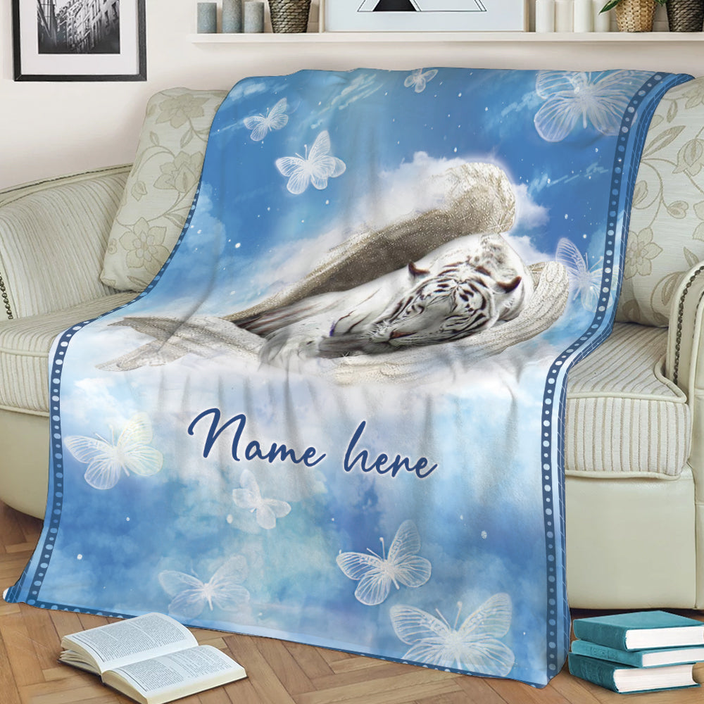 Ohaprints-Fleece-Sherpa-Blanket-White-Tiger-Sleeping-Angel-Wing-Pet-Animal-Memorials-Custom-Personalized-Name-Soft-Throw-Blanket-2022-Sherpa Blanket