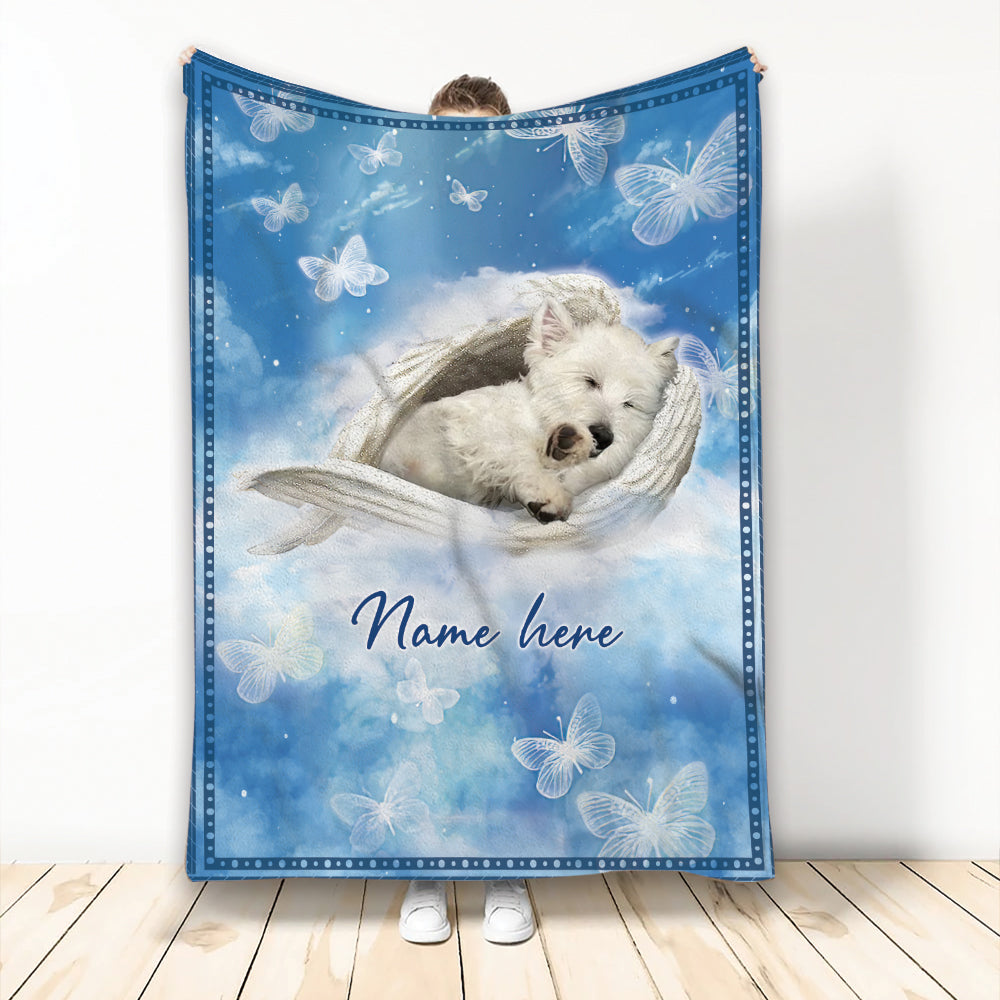 Ohaprints-Fleece-Sherpa-Blanket-West-Highland-Sleeping-Angel-Wing-Dog-Memorial-Custom-Personalized-Name-Soft-Throw-Blanket-2025-Fleece Blanket