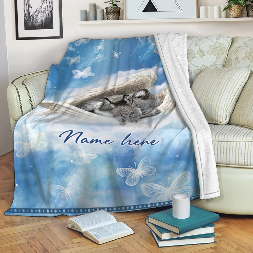 Ohaprints-Fleece-Sherpa-Blanket-Donkey-Sleeping-Angel-Wings-Pet-Farm-Memorials-Custom-Personalized-Name-Soft-Throw-Blanket-2028-Fleece Blanket