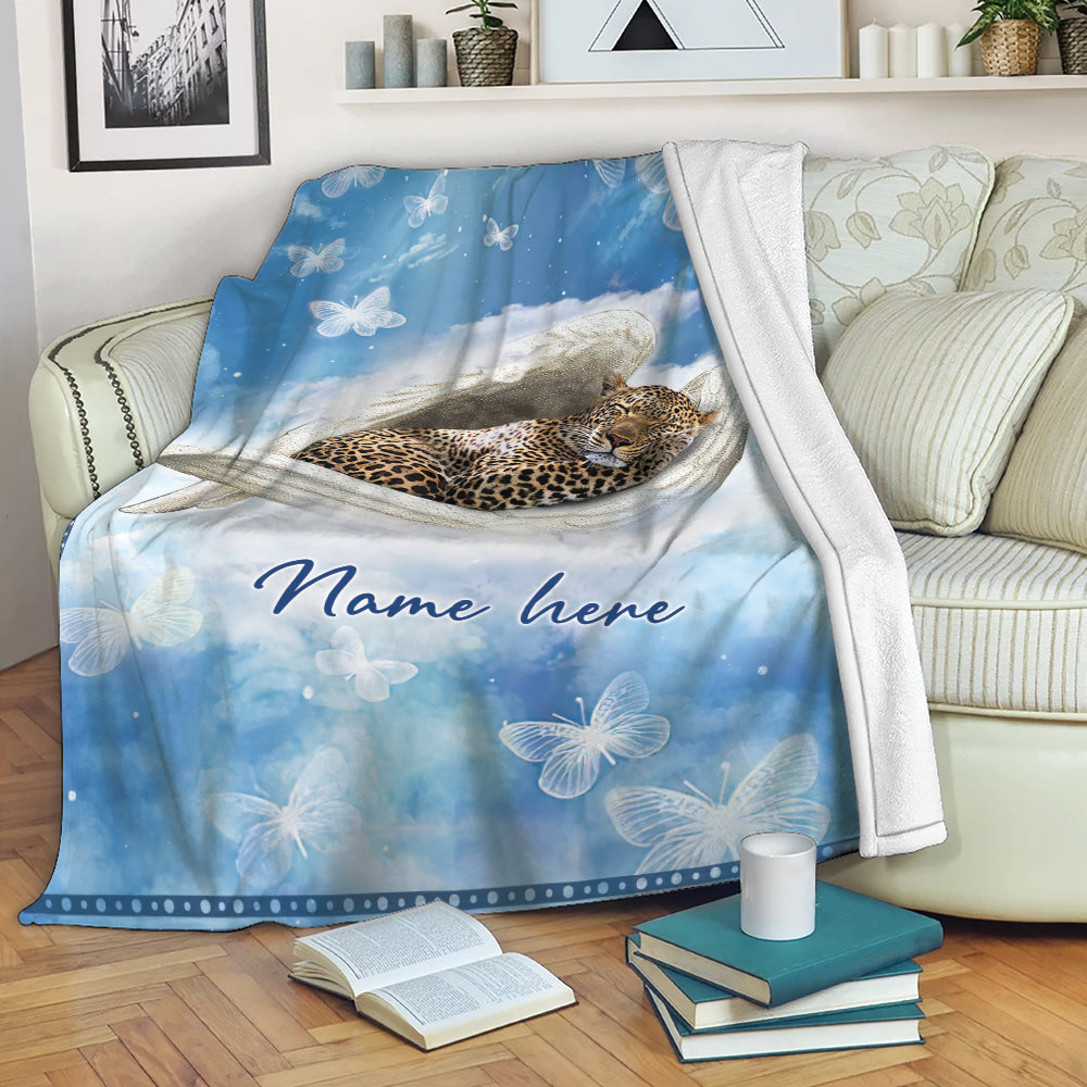 Ohaprints-Fleece-Sherpa-Blanket-Leopard-Jaguar-Cheetah-Sleeping-Angel-Wing-Custom-Personalized-Name-Soft-Throw-Blanket-2030-Fleece Blanket