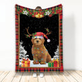 Ohaprints-Fleece-Sherpa-Blanket-Goldendoodle-Christmas-Hat-With-String-Christmas-Tree-Snowflake-Unique-Gift-Soft-Throw-Blanket-2050-Fleece Blanket