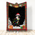 Ohaprints-Fleece-Sherpa-Blanket-Tuxedo-Cat-Christmas-Hat-With-String-Christmas-Tree-Snowflake-Unique-Gift-Soft-Throw-Blanket-2051-Fleece Blanket