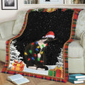 Ohaprints-Fleece-Sherpa-Blanket-Tuxedo-Cat-Christmas-Hat-With-String-Christmas-Tree-Snowflake-Unique-Gift-Soft-Throw-Blanket-2051-Sherpa Blanket