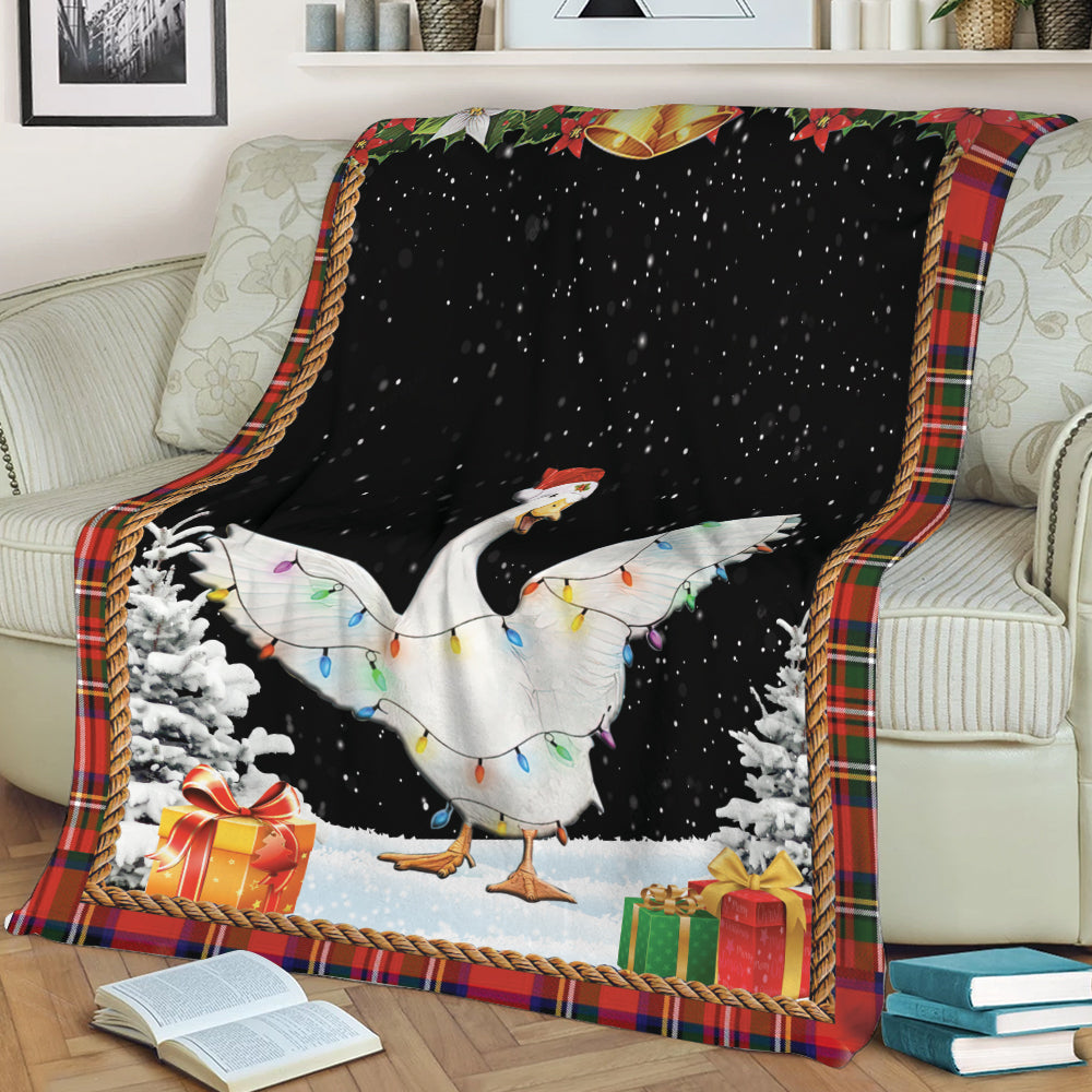 Ohaprints-Fleece-Sherpa-Blanket-Duck-Christmas-Hat-With-String-Christmas-Tree-Snowflake-Unique-Gift-Soft-Throw-Blanket-2053-Sherpa Blanket