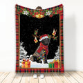 Ohaprints-Fleece-Sherpa-Blanket-Brindle-English-Mastiff-Christmas-Hat-With-String-Christmas-Tree-Snowflake-Soft-Throw-Blanket-2055-Fleece Blanket