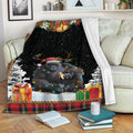 Ohaprints-Fleece-Sherpa-Blanket-Gorilla-Christmas-Hat-With-String-Christmas-Tree-Snowflake-Unique-Gift-Soft-Throw-Blanket-2058-Fleece Blanket