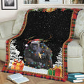 Ohaprints-Fleece-Sherpa-Blanket-Gorilla-Christmas-Hat-With-String-Christmas-Tree-Snowflake-Unique-Gift-Soft-Throw-Blanket-2058-Sherpa Blanket