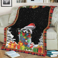 Ohaprints-Fleece-Sherpa-Blanket-Lovely-Raccoon-Christmas-Hat-With-String-Christmas-Tree-Snowflake-Unique-Gift-Soft-Throw-Blanket-2059-Sherpa Blanket