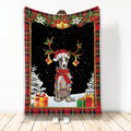 Ohaprints-Fleece-Sherpa-Blanket-Miniature-Pinscher-Christmas-Hat-With-String-Christmas-Tree-Snowflake-Gift-Soft-Throw-Blanket-2060-Fleece Blanket