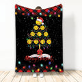 Ohaprints-Fleece-Sherpa-Blanket-Merry-Christmas-Softball-With-Santa-Hat-Light-String-Snowflake-Gift-Soft-Throw-Blanket-2084-Fleece Blanket