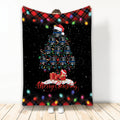 Ohaprints-Fleece-Sherpa-Blanket-Merry-Christmas-Police-Officer-With-Santa-Hat-Light-String-Snowflake-Gift-Soft-Throw-Blanket-2088-Fleece Blanket