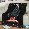 Ohaprints-Fleece-Sherpa-Blanket-Merry-Christmas-Police-Officer-With-Santa-Hat-Light-String-Snowflake-Gift-Soft-Throw-Blanket-2088-Sherpa Blanket