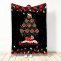 Ohaprints-Fleece-Sherpa-Blanket-Merry-Christmas-Firefighter-With-Santa-Hat-Light-String-Snowflake-Gift-Soft-Throw-Blanket-2089-Fleece Blanket