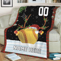 Ohaprints-Fleece-Sherpa-Blanket-Softball-Ball-Reindeer-Christmas-Custom-Personalized-Name-Number-Soft-Throw-Blanket-2092-Sherpa Blanket