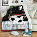 Ohaprints-Fleece-Sherpa-Blanket-Soccer-Ball-Reindeer-Christmas-Custom-Personalized-Name-Number-Soft-Throw-Blanket-2094-Fleece Blanket