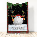 Ohaprints-Fleece-Sherpa-Blanket-Golf-Ball-Reindeer-Christmas-Custom-Personalized-Name-Number-Soft-Throw-Blanket-2095-Fleece Blanket