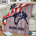 Ohaprints-Fleece-Sherpa-Blanket-Wrestling-Lover-Wrestler-Gift-American-Flag-Custom-Personalized-Name-Number-Soft-Throw-Blanket-2169-Sherpa Blanket