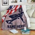 Ohaprints-Fleece-Sherpa-Blanket-American-Football-Player-Lineman-Us-Flag-Custom-Personalized-Name-Number-Soft-Throw-Blanket-2171-Fleece Blanket