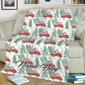 Ohaprints-Fleece-Sherpa-Blanket-Red-Truck-Christmas-Tree-Christmas-Gift-Custom-Personalized-Name-Soft-Throw-Blanket-1961-Fleece Blanket