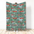 Ohaprints-Fleece-Sherpa-Blanket-Red-Truck-With-Christmas-Tree-Unique-Gift-Custom-Personalized-Name-Soft-Throw-Blanket-1962-Fleece Blanket