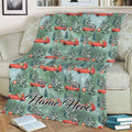 Ohaprints-Fleece-Sherpa-Blanket-Red-Truck-With-Christmas-Tree-Unique-Gift-Custom-Personalized-Name-Soft-Throw-Blanket-1962-Sherpa Blanket