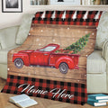 Ohaprints-Fleece-Sherpa-Blanket-Red-Truck-Christmas-Tree-Snowlfake-Custom-Personalized-Name-Soft-Throw-Blanket-1965-Sherpa Blanket