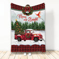 Ohaprints-Fleece-Sherpa-Blanket-Merry-And-Bright-Red-Truck-Snowflake-Cardinal-Unique-Christmas-Gift-Soft-Throw-Blanket-1967-Fleece Blanket