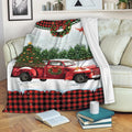 Ohaprints-Fleece-Sherpa-Blanket-Red-Truck-With-Christmas-Tree-And-Snowflake-Cardinal-Unique-Christmas-Gift-Soft-Throw-Blanket-1969-Fleece Blanket