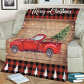 Ohaprints-Fleece-Sherpa-Blanket-Merry-Christmas-Red-Truck-Pine-Tree-Soft-Throw-Blanket-1970-Sherpa Blanket