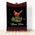 Ohaprints-Fleece-Sherpa-Blanket-Beautiful-Cardinal-Bird-Christmas-Gift-Custom-Personalized-Name-Soft-Throw-Blanket-1971-Fleece Blanket