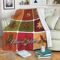 Ohaprints-Fleece-Sherpa-Blanket-Autumn-Leaves-Patchwork-Fall-Maple-Leaf-Custom-Personalized-Name-Soft-Throw-Blanket-1975-Fleece Blanket