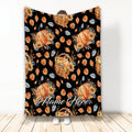 Ohaprints-Fleece-Sherpa-Blanket-Autumn-Pumpkins-Sunflower-Flower-Custom-Personalized-Name-Soft-Throw-Blanket-1983-Fleece Blanket