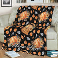 Ohaprints-Fleece-Sherpa-Blanket-Autumn-Pumpkins-Sunflower-Flower-Custom-Personalized-Name-Soft-Throw-Blanket-1983-Sherpa Blanket