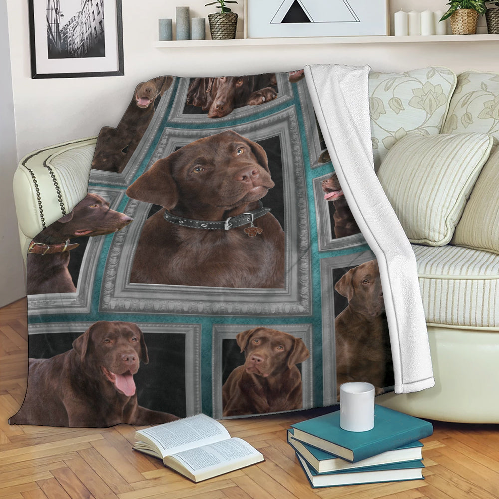 Ohaprints-Fleece-Sherpa-Blanket-Labrador-Funny-Beautiful-Chocolate-Faces-Soft-Throw-Blanket-2153-Fleece Blanket