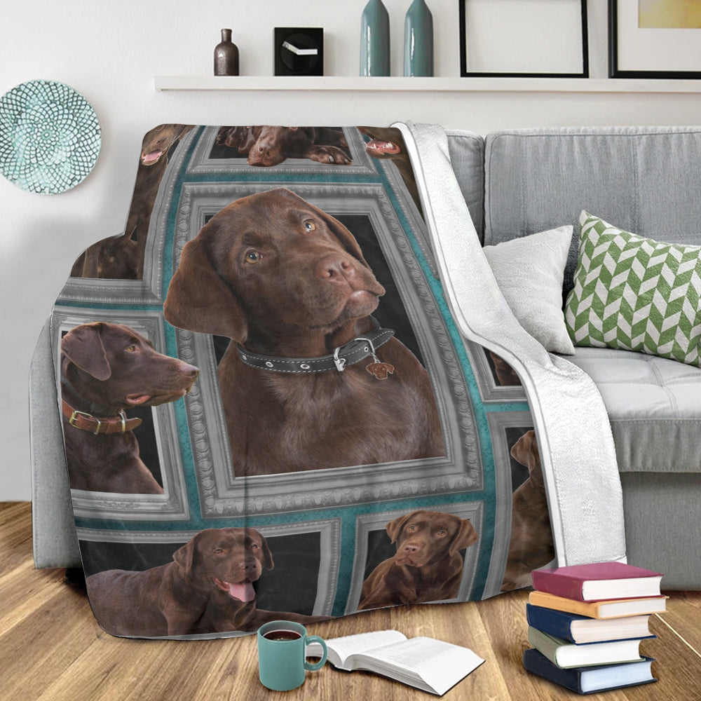 Ohaprints-Fleece-Sherpa-Blanket-Labrador-Funny-Beautiful-Chocolate-Faces-Soft-Throw-Blanket-2153-Sherpa Blanket